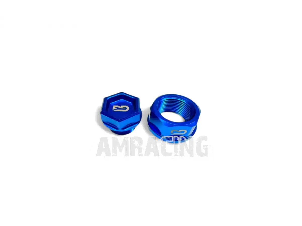 CNC BLUE NUTS FRONT + REAR WHEEL WITH 25 MM AXLE FROM 2015 
